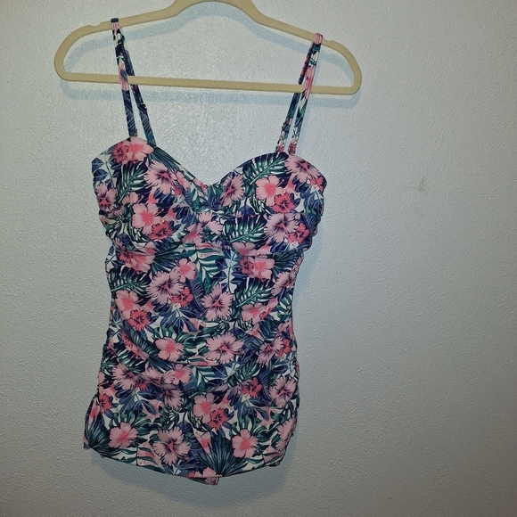 🌟 Shore Shapes Floral Swimsuit One-Piece Tropical Paradise Size 12 NWT - Picture 1 of 8